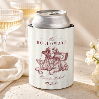 Rafraîchisseur Pour Canette Mariage de Retriever Golden Stripe Bourgogne