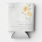 Rafraîchisseur Pour Canette Mariage de Rose à aquarelle jaune vert (Devant)