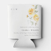 Rafraîchisseur Pour Canette Mariage de Rose à aquarelle jaune vert (Dos)