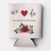 Rafraîchisseur Pour Canette Mariage de roses rouges et roses (Devant)