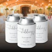 Rafraîchisseur Pour Canette Mariage De Script Coeur Noir Et Blanc