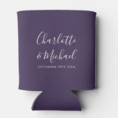 Rafraîchisseur Pour Canette Mariage de script de signature violet (Dos)