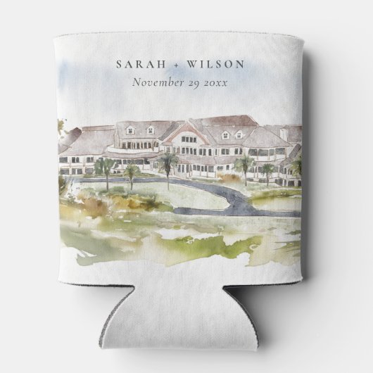 Rafraîchisseur Pour Canette Mariage de Seabrook Island Club Caroline du Sud (Dos)