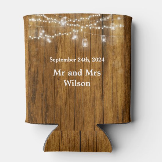 Rafraîchisseur Pour Canette Mariage de suspension en bois rustique Mason Jar (Dos)