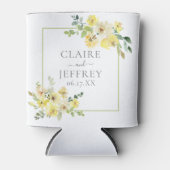 Rafraîchisseur Pour Canette Mariage d'été Delicic Jaune Floral Sage Vert (Devant)