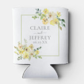 Rafraîchisseur Pour Canette Mariage d'été Delicic Jaune Floral Sage Vert (Dos)