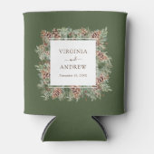 Rafraîchisseur Pour Canette Mariage d'hiver vert (Devant)