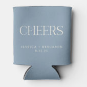 Rafraîchisseur Pour Canette Mariage élégant Dusty Blue Typography (Devant)