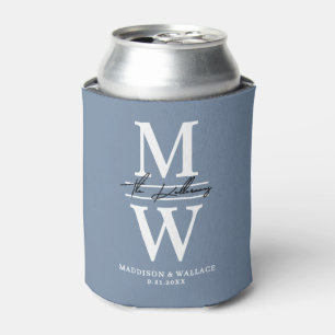 Rafraîchisseur Pour Canette Mariage Élégant Minimaliste Moderne Monogramme