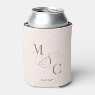 Rafraîchisseur Pour Canette Mariage Élégant Monogramme Rose Gold