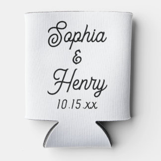 Rafraîchisseur Pour Canette Mariage Élégant Script Noir Typographie moderne