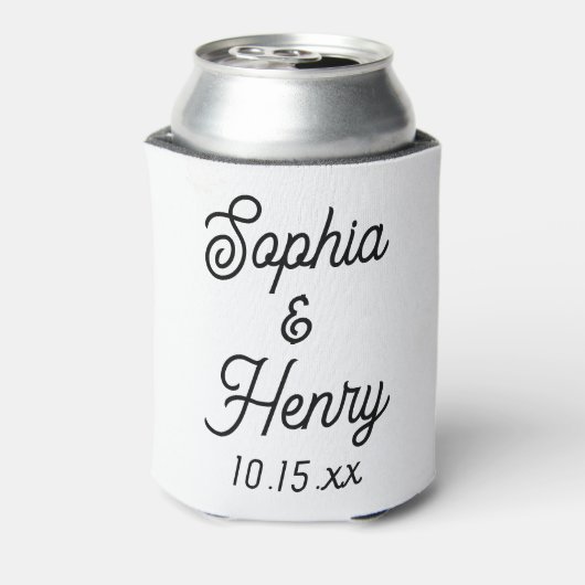 Rafraîchisseur Pour Canette Mariage Élégant Script Noir Typographie moderne (Can Dos)