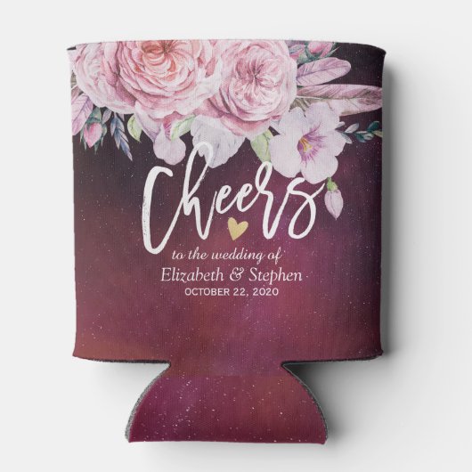 Rafraîchisseur Pour Canette Mariage encourage à aimer les fleurs de saumons bo (Dos)