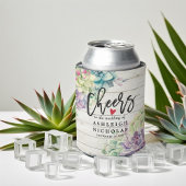 Rafraîchisseur Pour Canette Mariage encourage à aimer Plante Succulent Bois ru