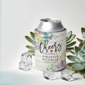 Rafraîchisseur Pour Canette Mariage encourage à aimer Plante Succulent Bois ru