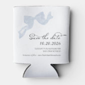 Rafraîchisseur Pour Canette Mariage Enregistrer la date Invitation | Blue Bow  (Devant)