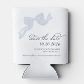 Rafraîchisseur Pour Canette Mariage Enregistrer la date Invitation | Blue Bow  (Dos)