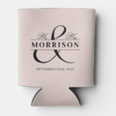 Rafraîchisseur Pour Canette Mariage Faveur M. Mme Blush Pink (Devant)