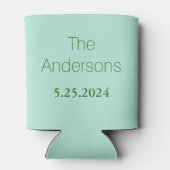 Rafraîchisseur Pour Canette Mariage Faveur Monogramme Coeur Wreath Green Paste (Dos)