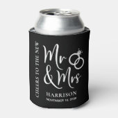 Rafraîchisseur Pour Canette Mariage Faveur Nouveau M. Mme Black (Can devant)