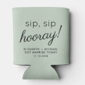 Rafraîchisseur Pour Canette Mariage Faveur Sip Sip Hooray Sage Green (Dos)