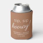 Rafraîchisseur Pour Canette Mariage Favor Sip Sip Hooray Terracotta (Can devant)