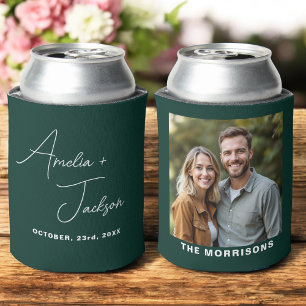 Rafraîchisseur Pour Canette Mariage Favoriser Forêt Photo Vert Moderne