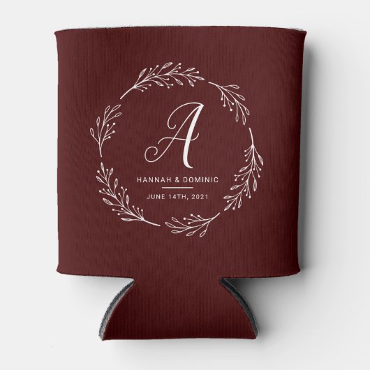 Rafraîchisseur Pour Canette Mariage Favoriser la couronne rustique (Devant)