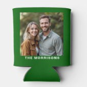 Rafraîchisseur Pour Canette Mariage Favoriser Photo Emerald Green Modern (Dos)