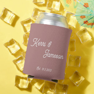 Rafraîchisseur Pour Canette Mariage Favours Desert Rose Script minimaliste