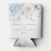 Rafraîchisseur Pour Canette Mariage Fleurie d'Hydrangea Quelque Chose de Bleu (Devant)