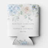 Rafraîchisseur Pour Canette Mariage Fleurie d'Hydrangea Quelque Chose de Bleu (Dos)