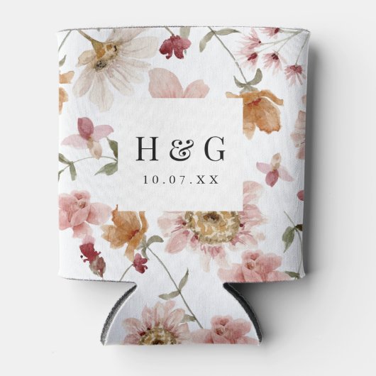 Rafraîchisseur Pour Canette Mariage floral (Devant)