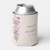 Rafraîchisseur Pour Canette Mariage floral en acrylique beige rustique (Can devant)