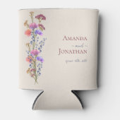 Rafraîchisseur Pour Canette Mariage floral en acrylique beige rustique (Devant)