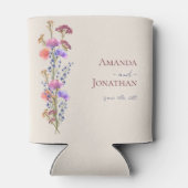 Rafraîchisseur Pour Canette Mariage floral en acrylique beige rustique (Dos)