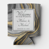 Rafraîchisseur Pour Canette Mariage Géode Gold & Grey Agate (Devant)