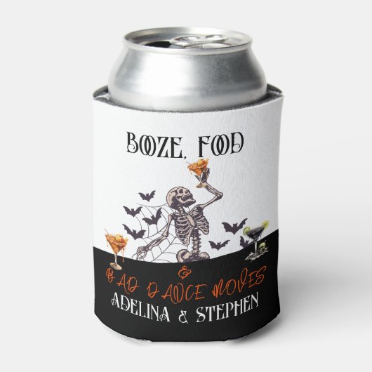 Rafraîchisseur Pour Canette Mariage gothique Squelette Booze nourriture Mauvai (Can devant)