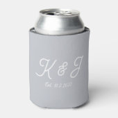 Rafraîchisseur Pour Canette Mariage gris Faveur Monogramme Can Cooler (Can devant)