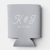 Rafraîchisseur Pour Canette Mariage gris Faveur Monogramme Can Cooler (Dos)