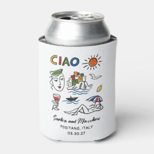 Rafraîchisseur Pour Canette Mariage Italien Dessin à la Main Amalfi Coast Mode