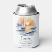 Rafraîchisseur Pour Canette Mariage marin de l'aquarelle Sunset Seascape (Can devant)