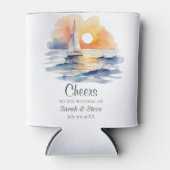 Rafraîchisseur Pour Canette Mariage marin de l'aquarelle Sunset Seascape (Devant)