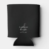 Rafraîchisseur Pour Canette Mariage-Merci noir et blanc (Dos)