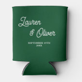 Rafraîchisseur Pour Canette Mariage minimaliste Emerald Green Script (Devant)