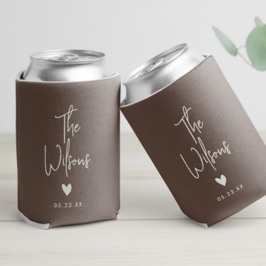 Rafraîchisseur Pour Canette Mariage minimaliste moderne Élégant Nom