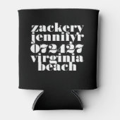 Rafraîchisseur Pour Canette Mariage moderne Gras Noir Blanc Funky (Devant)