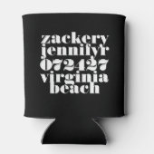 Rafraîchisseur Pour Canette Mariage moderne Gras Noir Blanc Funky (Dos)