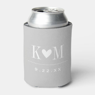 Rafraîchisseur Pour Canette Mariage moderne gris Monogramme