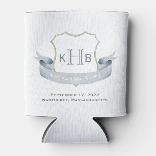 Rafraîchisseur Pour Canette Mariage Monogram Crest Logo Classic Can Cooler (Devant)